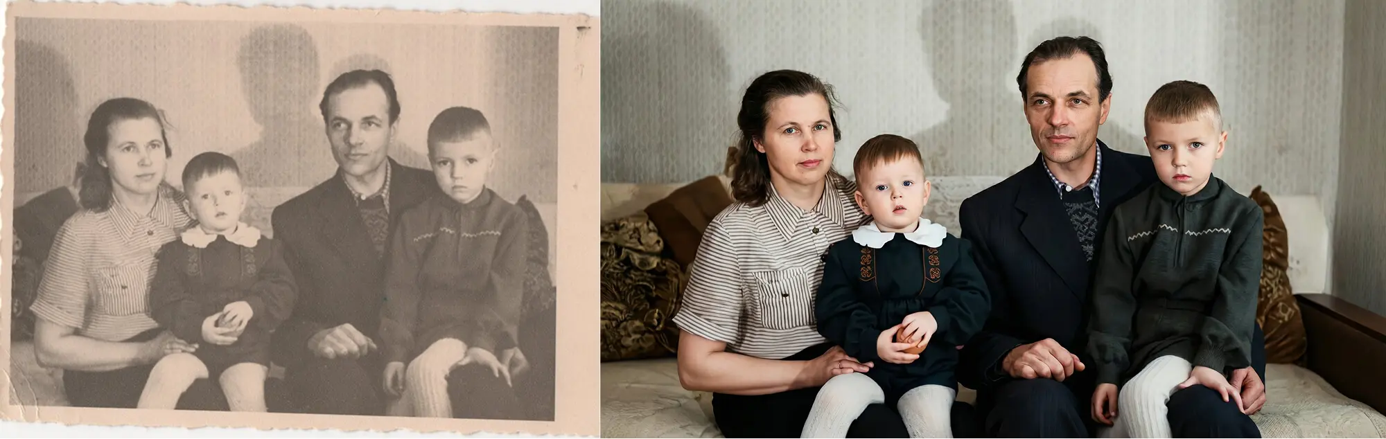 Restaurēta ģimenes fotogrāfija