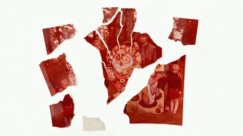 Saplēsta fotogrāfija pirms restaurācijas